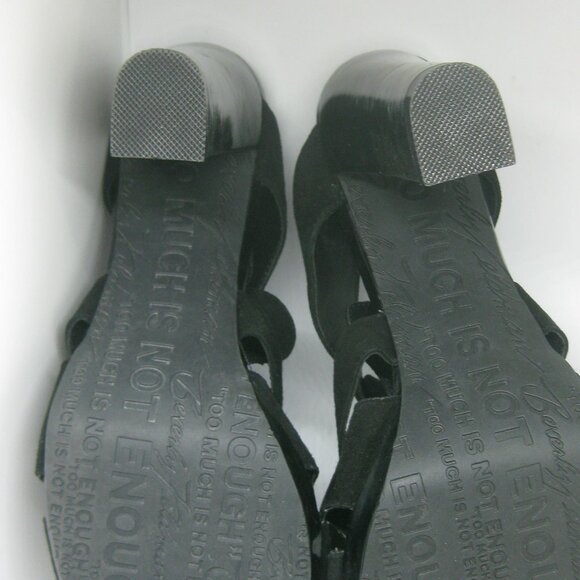 Beverly Feldman Lace-up, Peep toe caged heels, black, size 10M - Picture 7 of 12